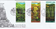 UNG UNW UNY+ 1988 Genf Mi 165-66 New York 547-44 Wien 81-82 FDC Rettet Den Wald! - Emisiones Comunes New York/Ginebra/Vienna