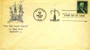 1958 USA  Cachet " The Old North Church " Boston FDC - 1951-1960