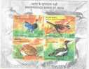Stork, Floricon, Endangered Birds, India, Miniature Sheet - Picotenazas & Aves Zancudas