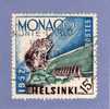 MONACO TIMBRE N° 391 OBLITERE JEUX OLYMPIQUES D HELSINKI 1952 LE STADE LOUIS II - Oblitérés