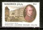 Maldives Island 1991 Musician - MOZART - The Royal Palace Member Masonic Lodge Freemasonry Architecture # 1952 - Franc-Maçonnerie