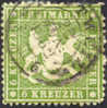 Wurttemburg #21 Used 6kr Green From 1860 - Oblitérés