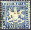 Wurttemburg #37 Used 6kr Blue From 1863 - Afgestempeld