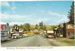 Winthrop WA Street Scene, Auto, Camper,  Chevron Gas Station On 1960s Vintage Postcard - Sonstige & Ohne Zuordnung