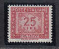 SS2112 - REPUBBLICA , Segnatasse Ruota 25 Lire N. 107  Ottima Centratura  ** - Postage Due