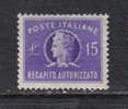 SS2115 - REPUBBLICA , Recapito Autorizzato N. 10 Ottima Centratura  ** - Express/pneumatic Mail