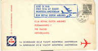 Montreal Amsterdam - 1er Vol 1960 Par DC8 KLM - Erst- U. Sonderflugbriefe