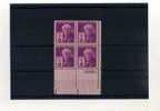 - U.S.A. . THOMAS A. EDISON . 3c 1946 . BLOC DE 4 . BORD DE FEUILLE AVEC NUMERO - Unused Stamps