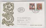 Norway FDC Norwegian Folk Art Complete With Cachet 15-11-1974 Sent To Denmark - FDC