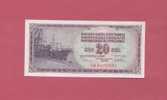 Billet De Banque Nota Banknote Bill 20 VINGT TWENTY DINARS YOUGOSLAVIE Non Circulé 1978 - Joegoslavië