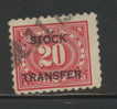 USA 1918-1922 REVENUE - STOCK TRANSFER TAX - 20 CENTS CARMINE ROSE USED  - SCOTT RD6 - Fiscaux