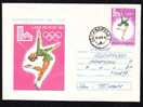 Olympic  Winter Games 1980 Lake Placid,Figure Skating,stamp Concordante On Stationery Cover Sent To Mail Romania. - Winter 1980: Lake Placid