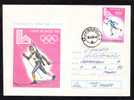 Olympic  Winter Games 1980 Lake Placid,Ski,stamp Concordante On Stationery Cover Sent To Mail Romania. - Inverno1980: Lake Placid