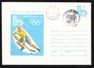 Olympic  Winter Games 1980 Lake Placid,Hockey, Stationery Cover Sent To Mail Romania. - Jockey (sobre Hielo)