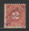 USA 1914 REVENUE - DOCUMENTARY STAMP- 2 CENTS ROSE - USED - Scott #R197 - Fiscale Zegels