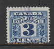 CANADA REVENUE - EXCISE TAX 3 CENTS BLUE - USED - VAN DAM # FX38 - Steuermarken