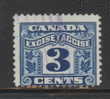 CANADA REVENUE - EXCISE TAX 3 CENTS BLUE - USED - VAN DAM # FX38 - Fiscale Zegels