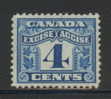 CANADA REVENUE - EXCISE TAX 4 CENTS BLUE - USED - VAN DAM # FX39 - Steuermarken