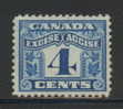 CANADA REVENUE - EXCISE TAX 4 CENTS BLUE - USED - VAN DAM # FX39 - Fiscale Zegels