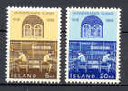 Iceland 1968 Mi. 422-23  Nationalbibliothek National Library Complete Set MNH** - Ongebruikt