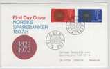 Norway FDC Norwegean Banks 150th Anniversary 10-4-1972 With Cachet Sent To Denmark - FDC