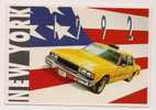 Cp  , AUTOMOBILE , NEW YORK 1992 , Drapeau Américain , Usa , Pub :VIAZUR Rue De Berri Paris - Taxis & Cabs