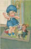 CHILDREN, DOLLS, Little Girl With Cat Watches Dolls Fight!! By Margret Borris, EX Cond. PC, Mailed 1931 - Boriss, Margret