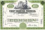 USA 1971 First Charter Financial Corp. Feinst 1000 Shares Nach Suppes Wertpapierkatalog Feinst - A - C