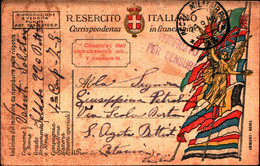 36253) Cartolina Postale Italiana In Franchigia Del Re + Annullo Posta Militare N. 13 Il 26-9-1918 - Other & Unclassified