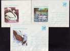 3x,covers Stationery,entier Postaux,BIRD CYGNES 1977,code. 88,95,96 /77,Romania. - Cygnes