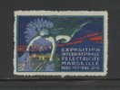 FRANCE 1908 MARSEILLES ELECTRICAL EXHIBITION POSTER STAMP NO GUM Angel - Elektrizität