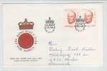 Norway FDC King Olav V 70th Birthsday 2-7-1973 With Cachet Sent To Denmark - FDC