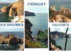 CPSM. MORGAT. GRANDES FALAISES. CHATEAU DE DINAN.FALAISES DU PORZIC.ILE BLANCHE.FALAISES CAP CHEVRE. DATEE 1968.FLAME. - Morgat