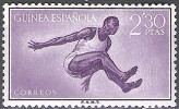 Guinea Española 1958 Michel 347 Neuf ** Cote (2002) 0.40 Euro Saut En Longuer - Guinea Española