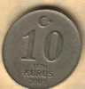 TURKEY 10 KURUS WRITING FRONT MAN HEAD BACK 2005 KM1166 READ DESCRIPTION CAREFULLY !!! - Turkey