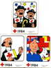 TINTIN. Série Complète De 5 Autocollants Pub Pour LA CROIX ROUGE De Belgique. 1984 Studios Hergé. Publiart. RARE ! - Stickers