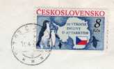 TCHECOSLOVAQUIE 1991 TIMBRE SUR LE POLE NORD ( PINGOUINS, CARTE ) SUR LETTRE ENTIERE - Sonstige & Ohne Zuordnung