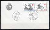 SAN MARINO - SAINT MARIN - 1983 - ANNO MOND. DELLE COMUNICAZIONI  - FDC - Vélo