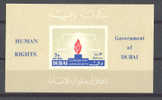 Dubai  1964 Air. 15th Anniv Of Human Rights Declaration. Flame In Red : Miniature Sheet  GREEN COLOR Omitted - Dubai