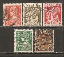 Bélgica - Belgium - Yvert  336-37, 339-41 (usado) (o) - 1932 Ceres And Mercurius