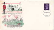 1975 5 1/2 P. Machin Issue FDC  Stuart Cachet  Unaddressed - 1971-1980 Decimale  Uitgaven