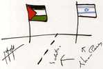 Illustrateur PLANTU Proche Orient 1991 Et 1992 Dessin De Plantu Paraphe Par Yasser Arafat Et Shimon Peres - Plantu