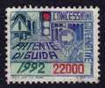 1992 - MARCA PER PATENTE DI GUIDA - Lire 22.000 - Revenue Stamps