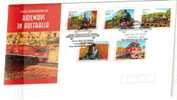 AUSTRALIA  FDC 150 YEARS OF RAILWAYS   SET OF 5 STAMPS  DATED 07-09-2004 CTO SG? READ DESCRIPTION !! - Covers & Documents