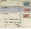 3 Lettres Timbre Air Mail Oblit St Louis 1945 46 Et1947 - Usati