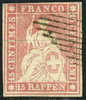 Switzerland #22 Used 15r Imperf From 1854-55 - Used Stamps