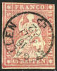 Switzerland #38 Used 15r Imperf From 1858-62 - Used Stamps