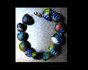 Bracelet Anciennes Perles De Verre Indiennes En Forme De Coeur / Old Indian Glass Beads Heart-shaped From India - Armbanden