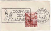 1944 Lugano - Coltivare Giova Alla Patria - Frankeermachinen