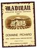 ETIQUETTE DE VIN - MADIRAN - 1987 - DOMAINE PICHARD - Madiran